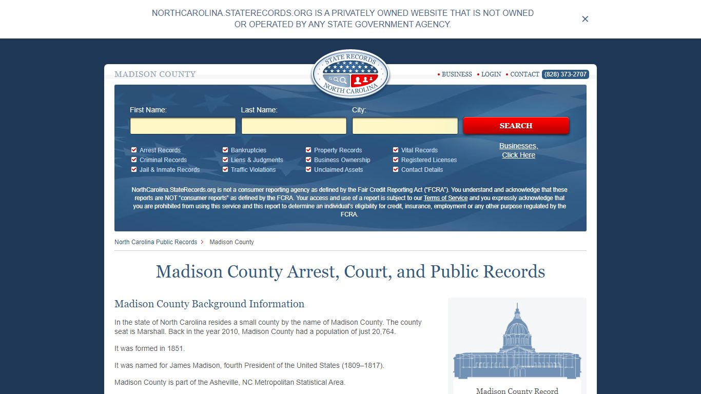 Madison County Arrest, Court, and Public Records